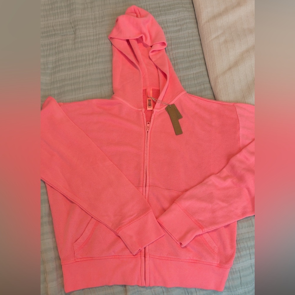 Skims Pink Jacket. Terry Material. NWT SIZE M
